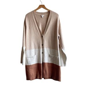 J. Jill long color block cardigan sweater size XL extra large